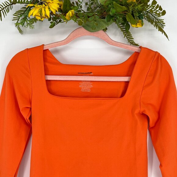 Free People Intimately Clean Top Square Neck Size M/L Orange - Picture 6 of 7